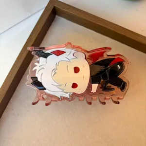 Cute anime character acrylic hair claw clip for girls, stylish side hair accessory for daily wear.
