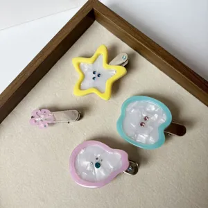 Fermagli per Capelli Cartoon in Acetato per Bambini Graziose Pinze per Capelli a Stella Frutta Fiore con Strass per Bambine