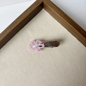 Simpatica molletta per capelli con fiore rosa per bambini fermaglio in acetato clip