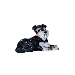 Cute black white schnauzer hair claw clip acetate animal hair accessories for women girls main view