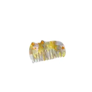 Leuke acetaat kat haar kam draagbare brede tanden kam schattige haarstyling accessoire