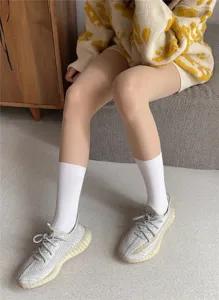 Fake calf socks pantyhose spliced white socks sexy thigh high stockings sweet cool style