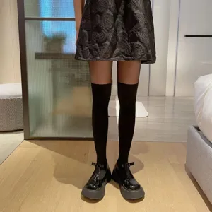 Fake over-the-knee pantyhose black sheer tights sexy spliced stockings for women daily wear