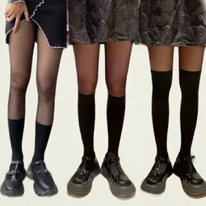 Sexy false thigh-high hosiery black pantyhose cute sweet cool style womens socks