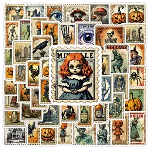 Halloween vintage stamp stickers waterproof decorative decals for luggage and scrapbooks.
