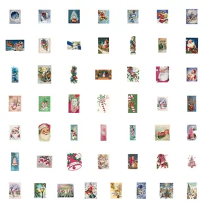 Vintage Christmas stickers set, waterproof decorative decals for water cups and journals.