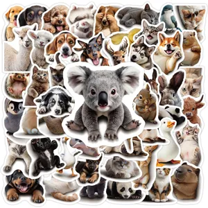 Cute animal stickers set waterproof graffiti decals for water bottle laptop luggage decor 50pcs