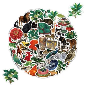 Vintage botanical animal decorative stickers waterproof sticker pack for laptop and phone case