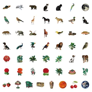 Vintage aesthetic stickers 50pcs waterproof decal pack for laptop phone water decoration.