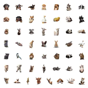 Cute animal stickers waterproof vinyl decals for water bottles laptops luggage decoration.