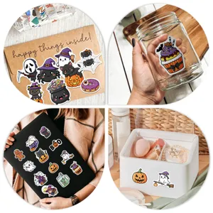 Halloween waterproof stickers cute ghost pumpkin decal for laptop water bottle cups