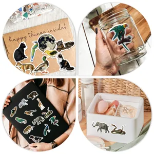 Vintage animal stickers 50pcs waterproof aesthetic decorative decals for laptop and journal