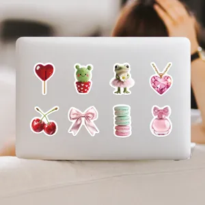 Cute waterproof vinyl stickers set for laptop, phone case, and water bottle decoration.