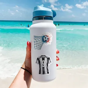 Borraccia in acciaio inox con adesivi creativi di grafiti calcistici per sport.