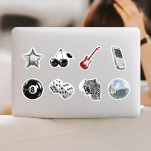 Y2K aesthetic waterproof holographic vinyl stickers set for laptop phone DIY decoration