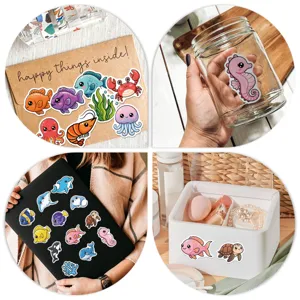 Cute waterproof marine life stickers for water bottles, laptops, and craft decoration.