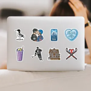 Waterproof hockey romance stickers for laptop and water bottle, cute waterproof vinyl decals.