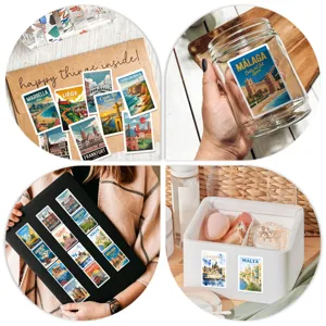 European travel city graffiti stickers aesthetic waterproof decorative decals for journal laptop