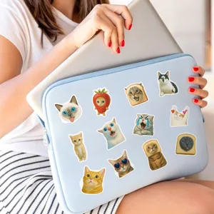 Custodia per laptop con adesivi di gatti carini custodia protettiva impermeabile kawaii.