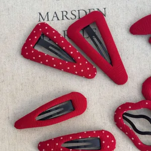Koreaanse stoffen polkadot haarspeld rode driehoek knip schattige pony haarstyling accessoires