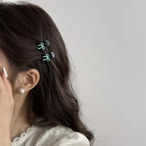 Korean sweet mini bow hair claw cute side bangs clip delicate hair accessory for women
