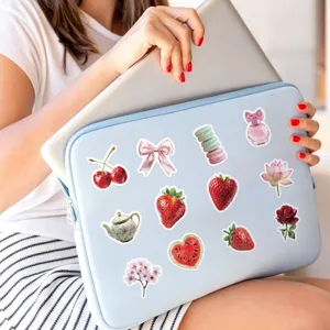 Waterproof aesthetic strawberry stickers cute cartoon decorative decals for laptop water bottle