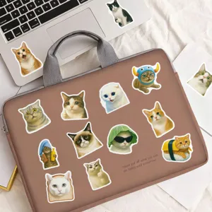 Set adesivi gatto carini, decalcomanie in vinile impermeabile per laptop e bottiglia d'acqua.