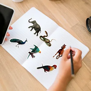 Vintage animal stickers set, waterproof aesthetic stickers for notebook, phone, laptop decoration.