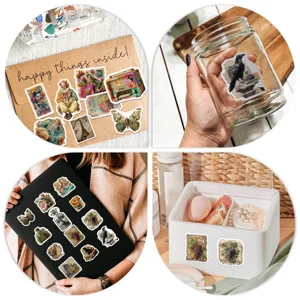 Vintage junk journal stickers waterproof aesthetic decorative stickers for laptop, phone and cup.