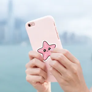 Cute cartoon starfish waterproof vinyl sticker for phone case, water bottle, and laptop decor.