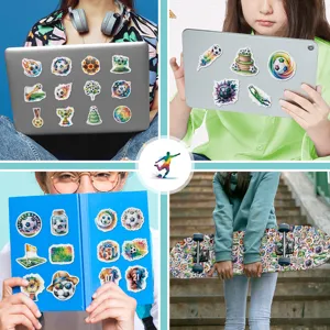Adesivi da calcio ad acquerello impermeabili per laptop tablet skateboard decoro 50pz