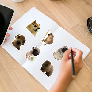 Cute dog meme stickers waterproof vinyl decals for water bottle laptop cute puppy decoration