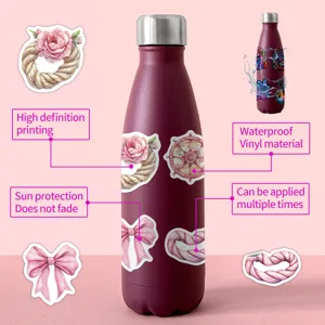 Pink waterproof vinyl stickers set for water bottle laptop luggage decorations cute graffiti decals