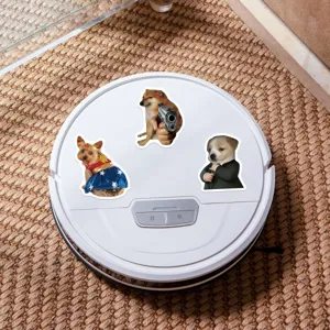 Cartoon puppy expression graffiti stickers, waterproof decorative sticker detail view.
