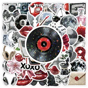Millennium Y2K Graffiti Waterproof Stickers Aesthetic Star Holographic Decals For Phone Journal Luggage DIY Decoration