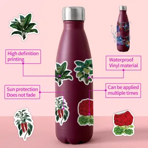 Vintage botanical waterproof stickers pack for laptop phone and bottle decoration waterproof