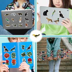 Vintage animal and plant stickers waterproof decorative decals for laptop skateboard notebook