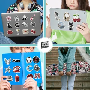 Y2K aesthetic waterproof graffiti stickers set for laptop, phone, tablet and skateboard decor.