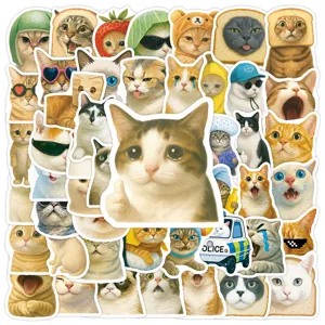 Simpatici adesivi graffiti impermeabili gatto per telefono tazza laptop decorativo