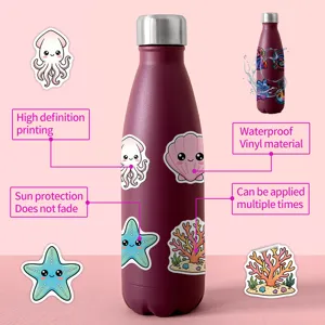 Cute marine life waterproof stickers water bottle decorative stickers set for DIY crafts.