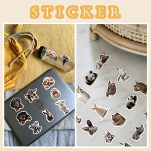 50pcs cute pet animal waterproof stickers for laptop water bottle luggage decoration
