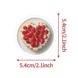 Waterproof cute strawberry tart sticker for phone and water cup decoration, size 5.4cm.