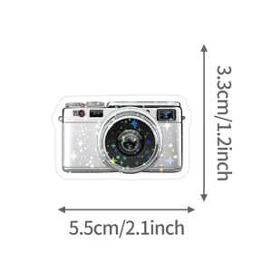 Y2K retro camera holographic sticker waterproof vinyl decal for phone and laptop deco