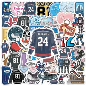 Waterproof vinyl hockey romance stickers pack for water bottles, phones, and laptop decoration.