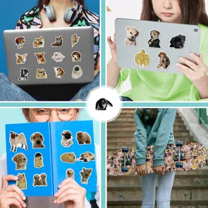 50Pcs Cartoon Puppy Dog Expression Graffiti Stickers Waterproof Decals for Laptop Skateboard
