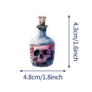 Witch Potion Bottle Skull Waterproof Vinyl Sticker for Water Cup and Laptop Decor