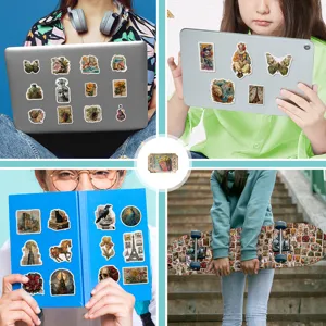 50pcs Vintage Aesthetic Stickers Waterproof Junk Journal Decals for Laptop Skateboard