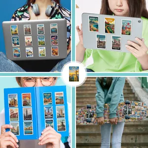 50 Pcs European Travel City Stickers Vintage Landmark Graffiti Decals for Laptop Skateboard