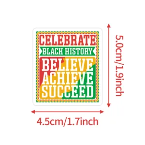Αδιάβροχο αυτοκόλλητο Juneteenth Black History, 5x4.5cm διακοσμητικό αυτοκόλλητο για κούπα.