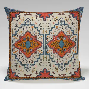 Vintage Persisches Geometrisches Muster Kurzer Plüsch Quadratischer Kissenbezug Sofa Dekokissen